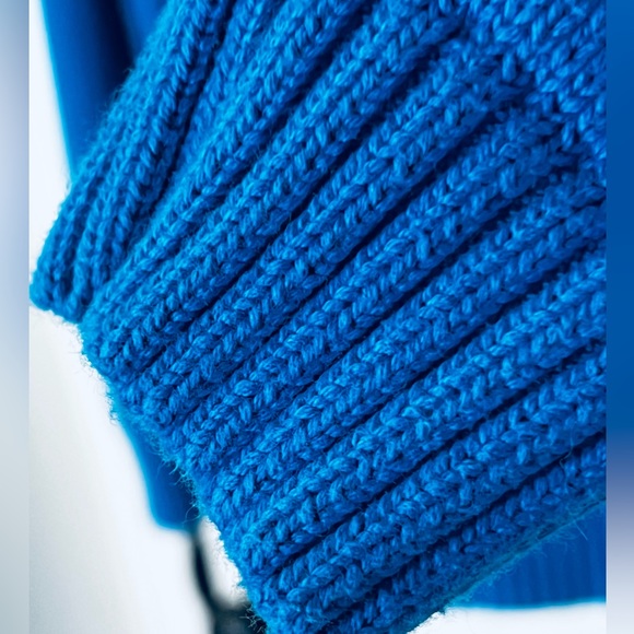 Land’s End Women's Cotton Drifter Cable Crew Neck Sweater Blue sweater 1X - Picture 5 of 9